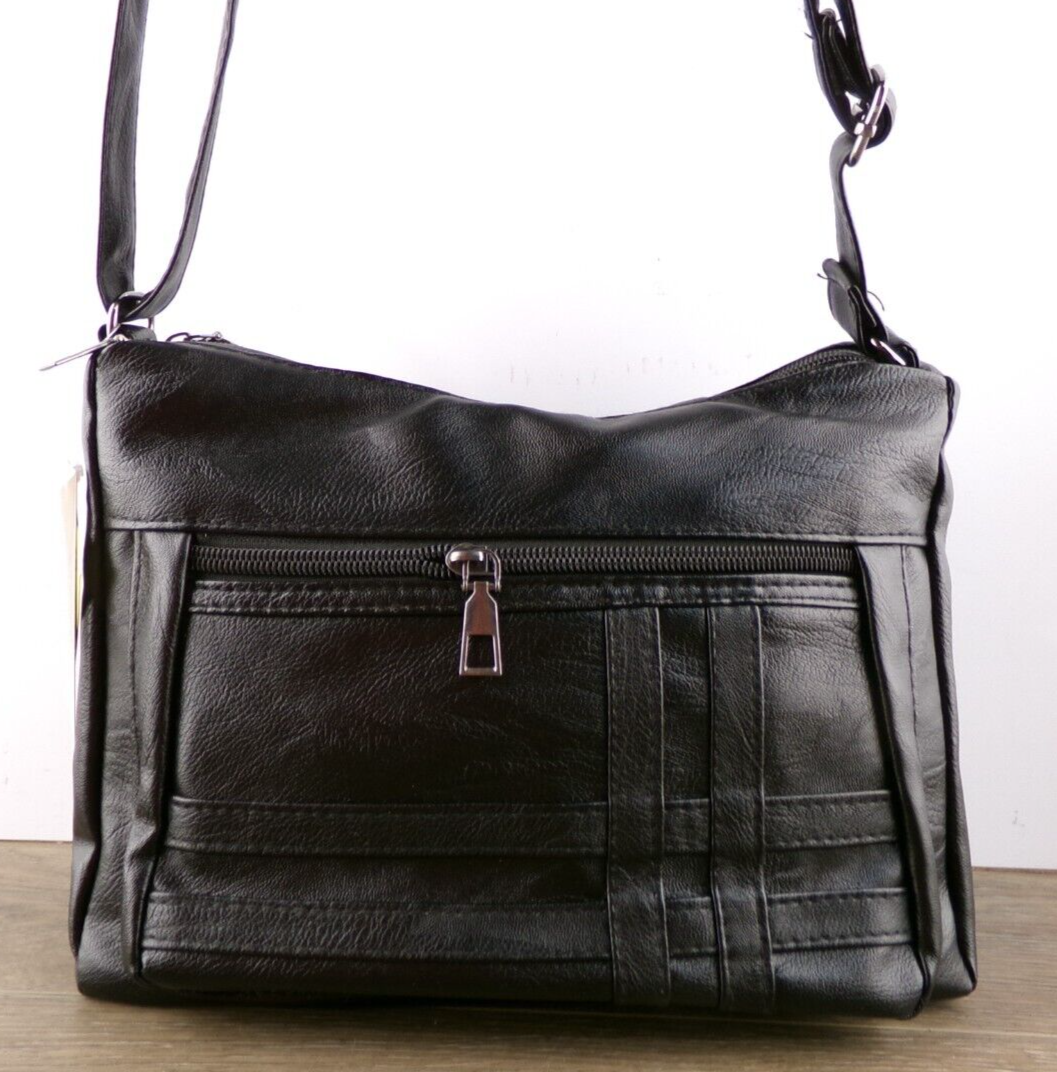 Sasha New York A8652 Multi Section Purse/Bag, Black, 11x8x6