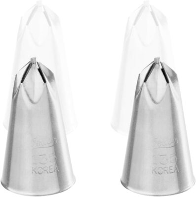 Ateco 135 Drop Flower Piping Tip Decorating Tubes for Bakeware (2 PC)
