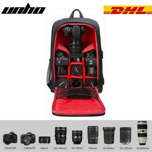 Wasserdicht Kamerarucksack Fotorucksack Laptoprucksack für DSLR SLR Kamera DHL