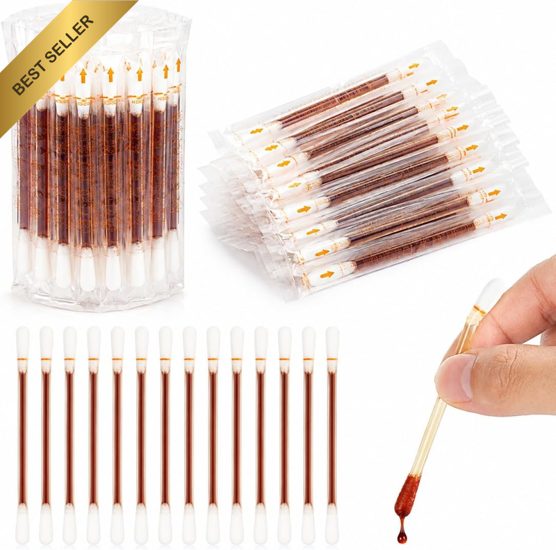 200 Pcs Disposable Iodine Cotton Buds, Individually Wrapped Portable Cotton Swab