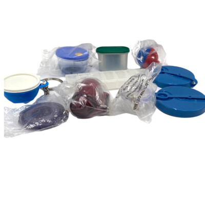 Tupperware Tiny Treasures Keychain Magnets Gadgets Lot of 10 Vintage