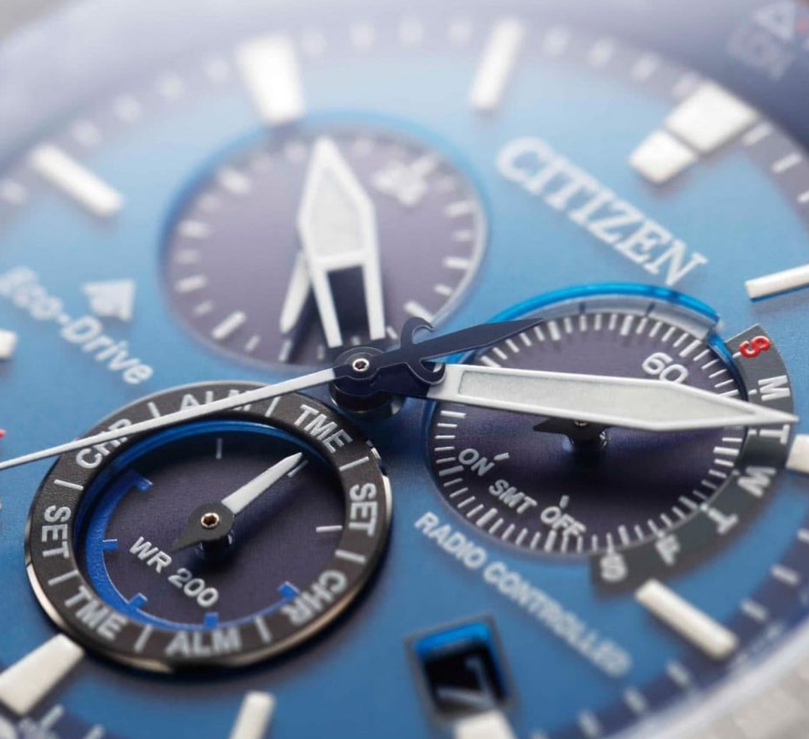 Pre-owned Citizen Promaster Sky Blue Dial Saaphire Radio Controlled Eco-drive Cb5000-50l