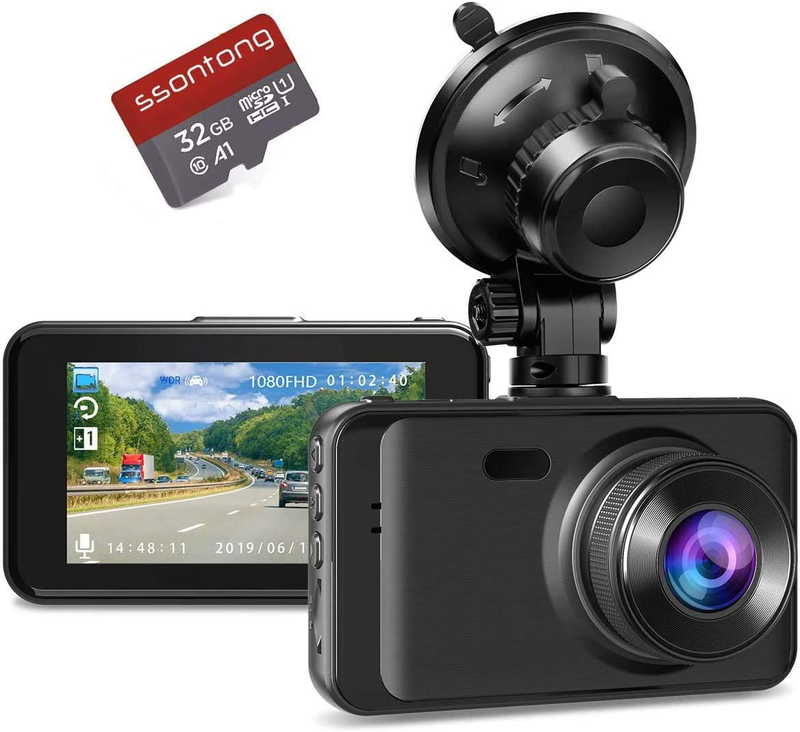 Dash Camera for Car, FHD 1080P Dash Cam Front with 32G SD Card, Super Night Visi