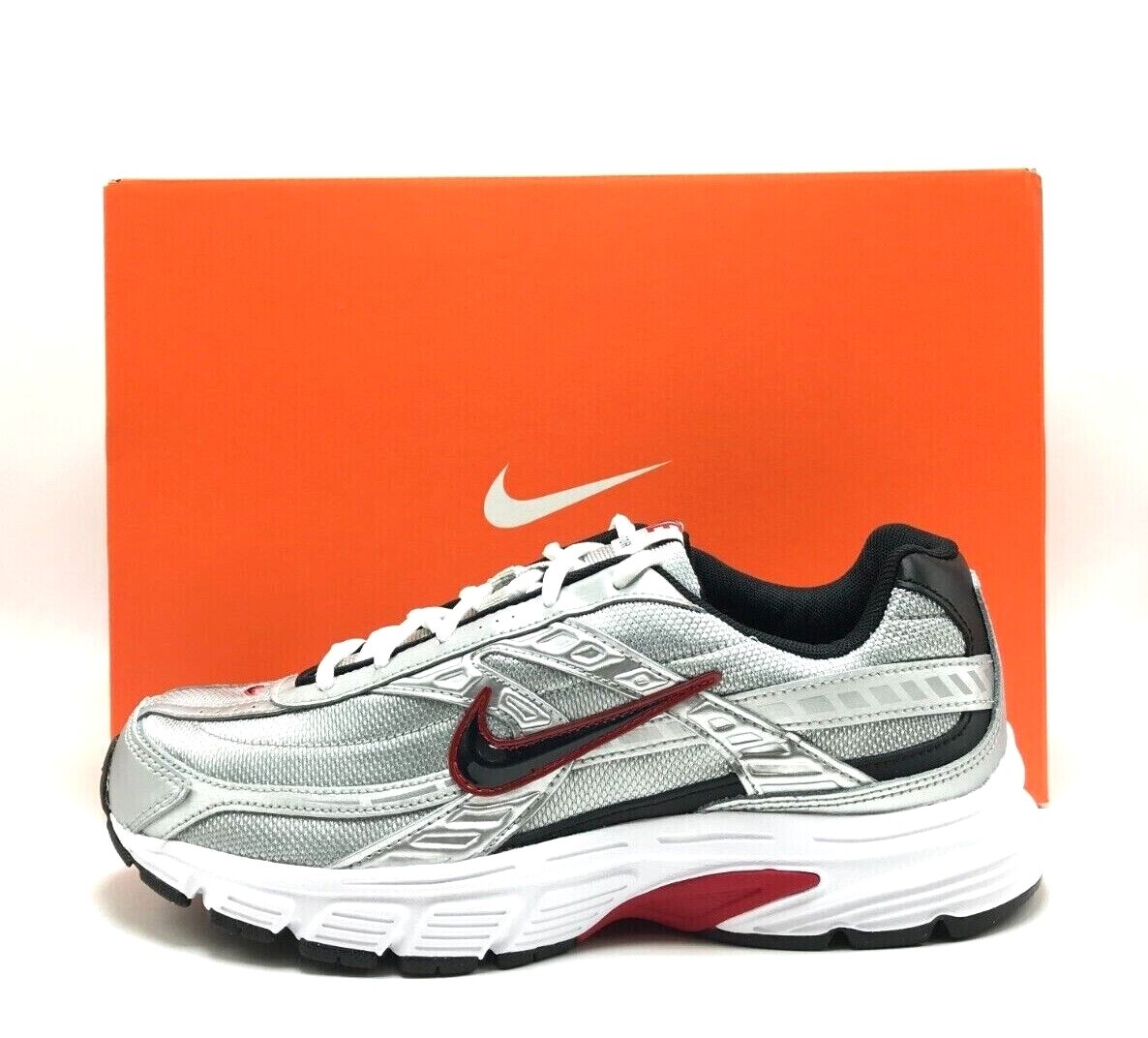 スニーカー Nike Initiator M llic Silver White Black 394055001 39405 Nike Initiator Silver Black White Red Men Vintage Running