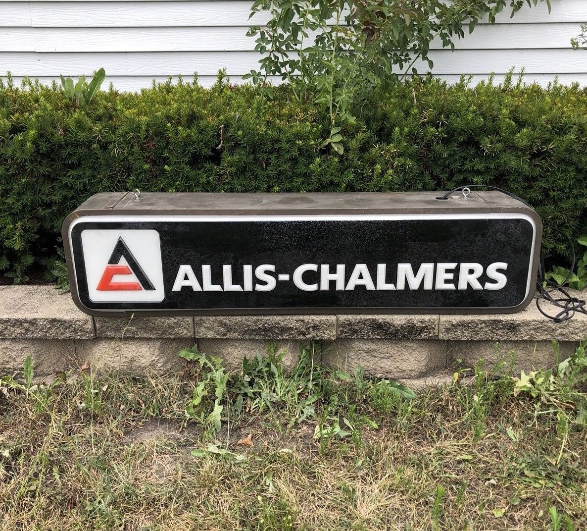 1970-80’s Allis-Chalmers Dealer Lighted Large Tractors Gas Oil Farm 52 In. Sign