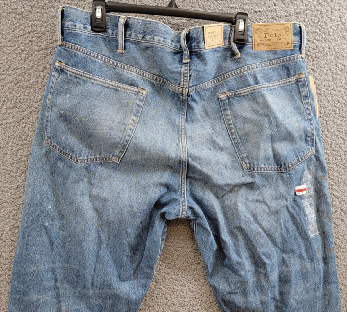 Polo Ralph Lauren Heritage Straight-Fit Distressed Jeans Men's 38x32 Habana~ - Picture 13 of 22