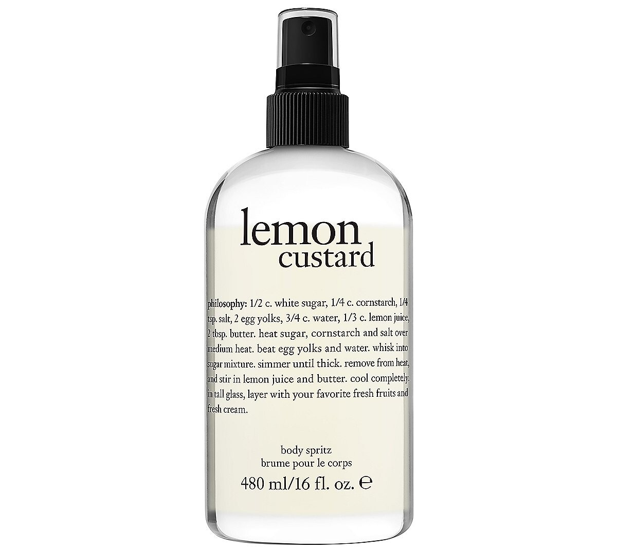 Philosophy LEMON CUSTARD Body Spritz 16 oz. With PUMP SPRAYE