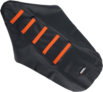 MOOSE OFFROAD Ribbed Seat Cover for KTM 2003-2007 – Black with Orange Ribs, Part