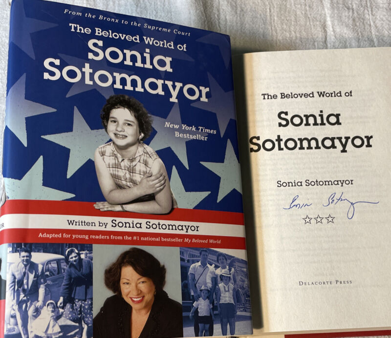 SIGNED The Beloved World of Sonia Sotomayor 1st ED. Book HC DJ Supreme Court USA