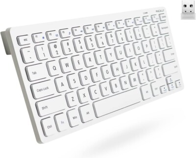 Macally Small Wireless Keyboard Compact Keyboard | Mini Keyboard Slim and Quiet