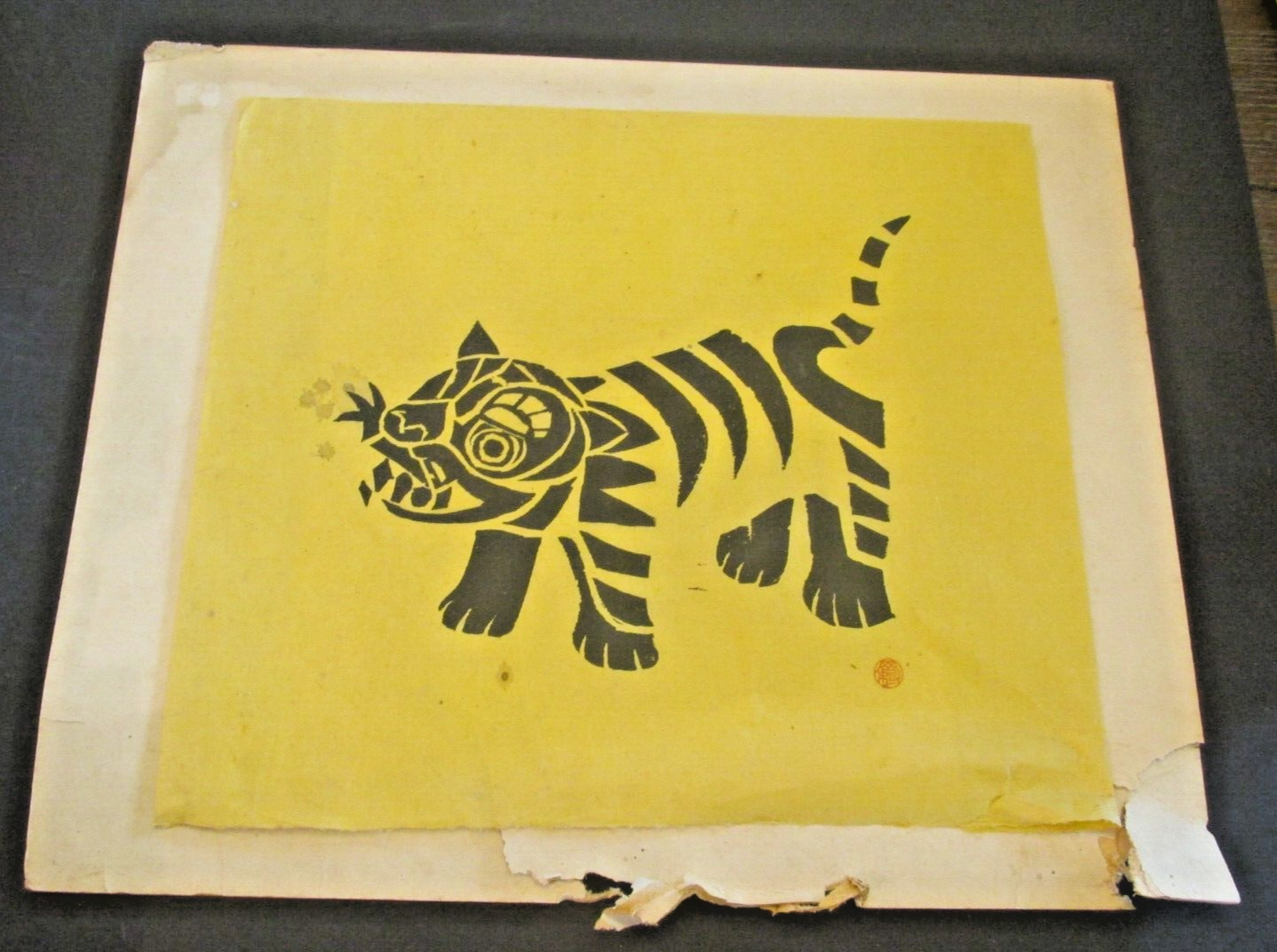 絵画 『New NORRY CATCHER！』NORRY VTG Nori Okamura 1977 Stamped Original Art Piece Large Cat