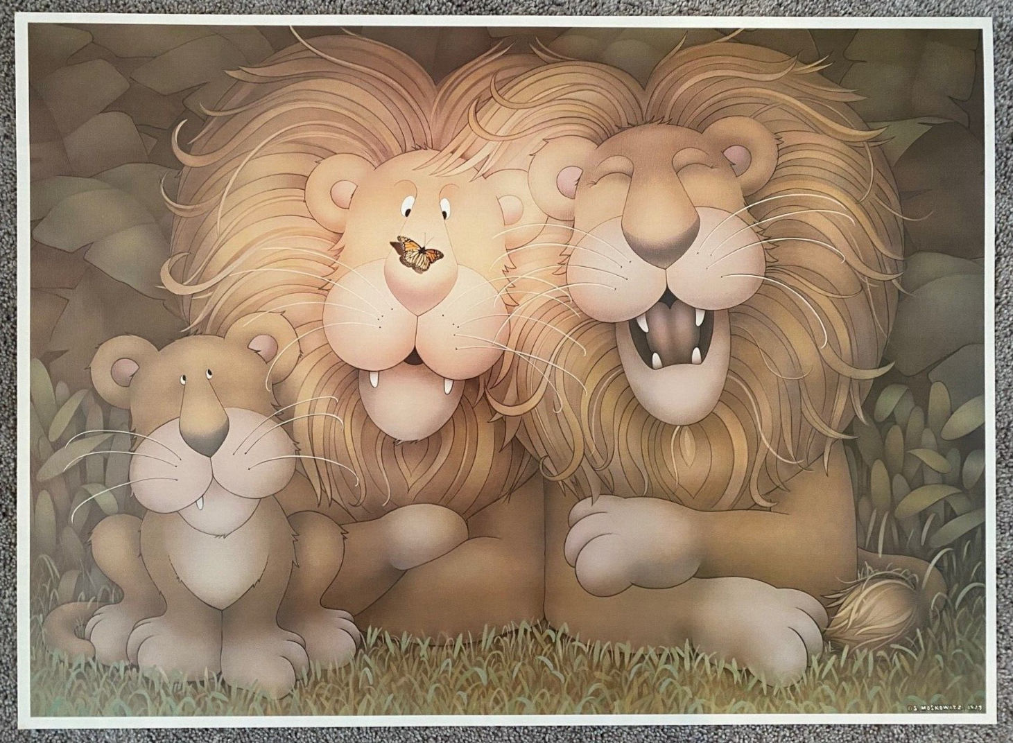 stewart moskowitz 絵画 lion-family-poster-or-stewart-
