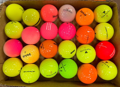24 -ASSORTED Brands Multi-Colored Near Mint AAAAA Played Golf Balls - FREE SHIPW
