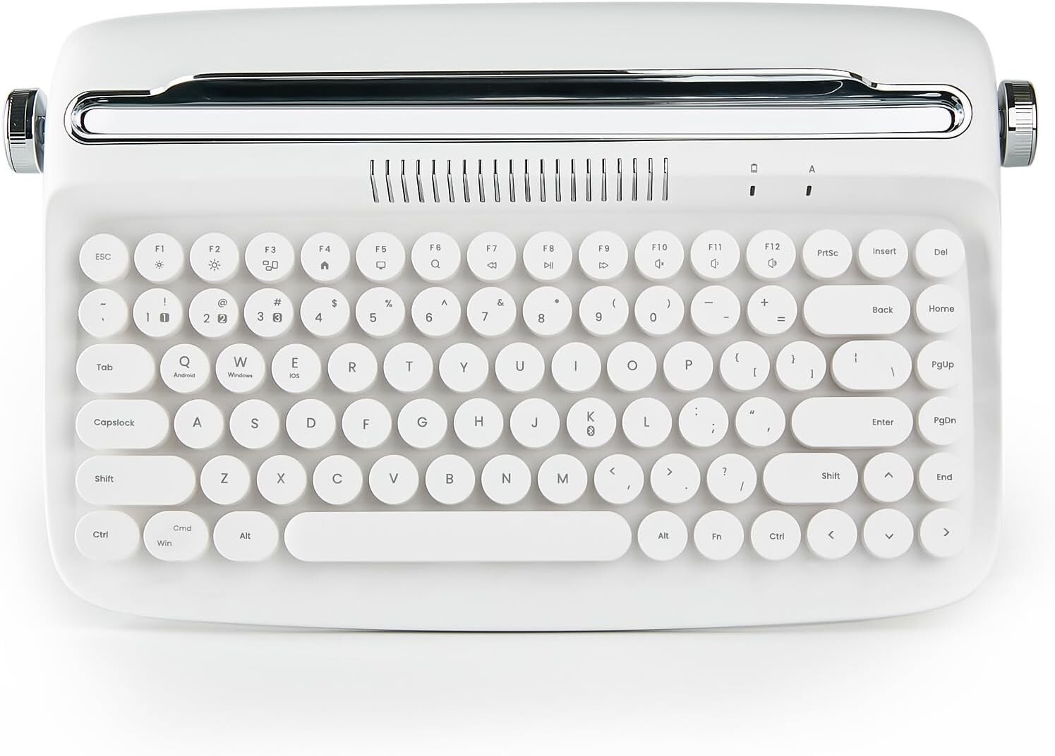 ホワイト YUNZII ACTTO B303 ワイヤレスキーボード レトロ YUNZII ACTTO B303 Wireless Typewriter Keyboard PC Tablet