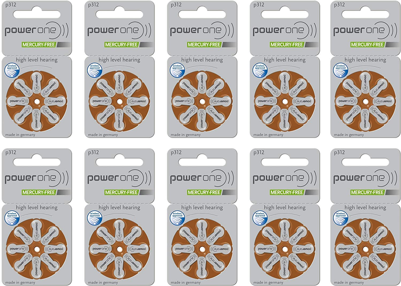 Power One Size 312 Hearing Aid Batteries (80 Batteries) NEW STOCK