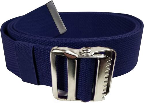 Gait Belt for Patient Transfer & Walking with Metal Buckle LiftAid Navy Blue