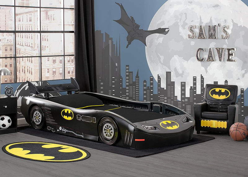 Batmobile Race Car Bed DC Batman Kids Car Furniture Guardrail Racing Wheels