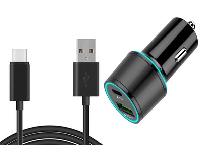 For Samsung Galaxy Z Flip6 - 36W Quick Car Charger 2-Port USB Cable Type-C PD