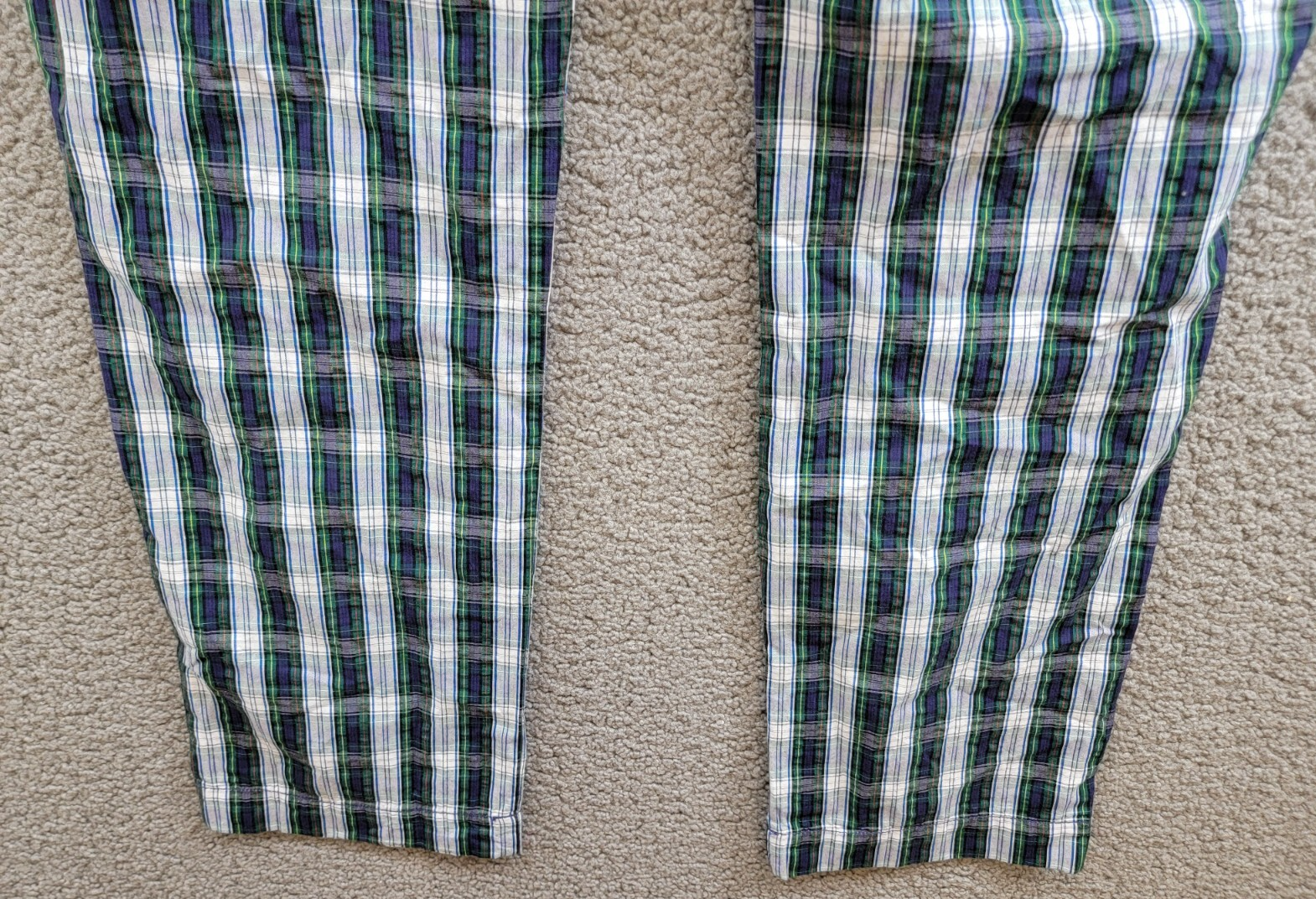 Polo Ralph Lauren Classic-Fit Seersucker Pants Men's 32/32 White/Navy Belt Loops - Picture 13 of 17