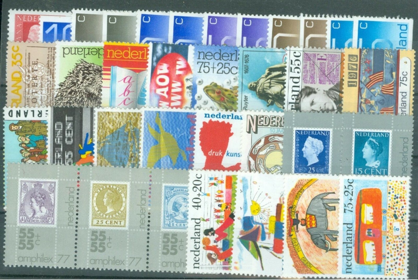 オランダページ Netherlands Postage ~ Queen Juliana ~ Blue 6₵ Stamp