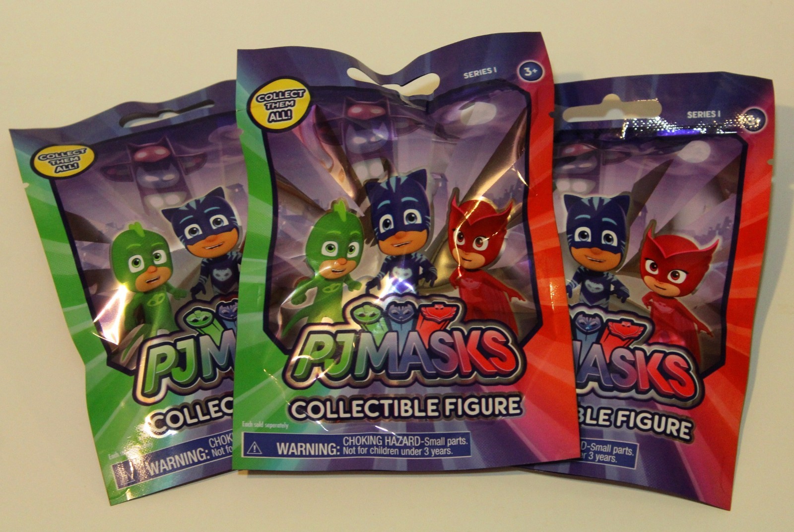 PJ MASKS Racers WHEELIES Set All 3 Blind Bags Catboy Owlette Glider Gekko Mobile