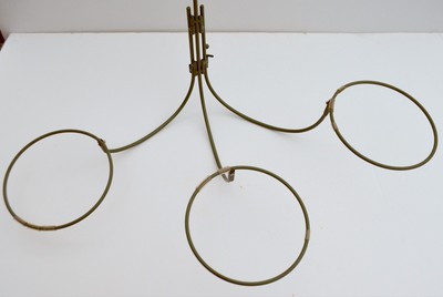 Vintage Tri arm folding wire pot plant hanger with apple motif