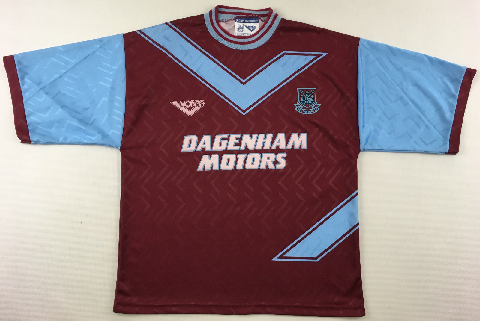 ウェア West Ham United F.C. 1993-1995 PONY HAMMERS 1993-95 PONY West Ham United Home Shirt SIZE S (34
