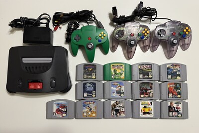 Nintendo 64 N64 Bundle Console + 3 Controllers + 13 Games + Expansion Pak + Cord
