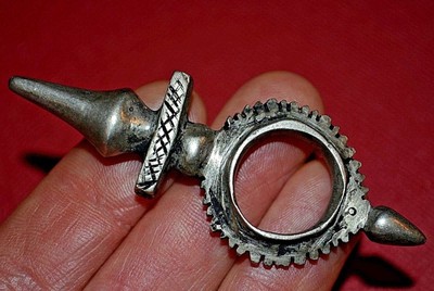 Antique Tuareg Tribe Big Zinder Cross Tenalit Ethnic Pendant Amulet Ring Size 4