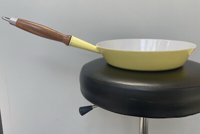 Vtg 1950s LeCreuset Sauté Skillet Fry Pan Light Yellow-Near Mint - Perfect Gift