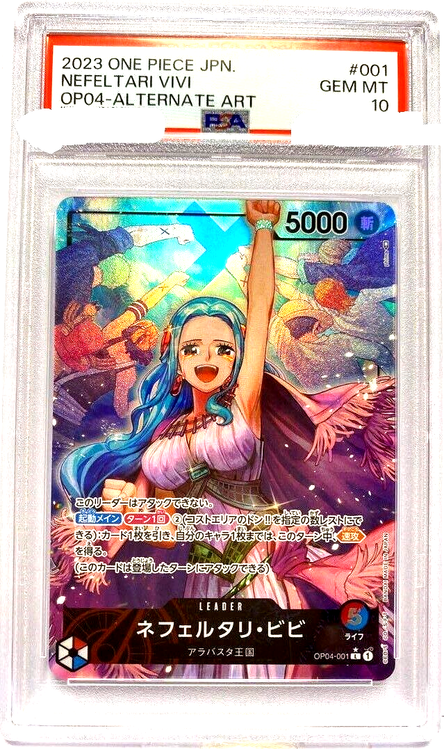 PSA 10 One Piece Card Nefertari Vivi OP04-001 L Parallel Leader ...