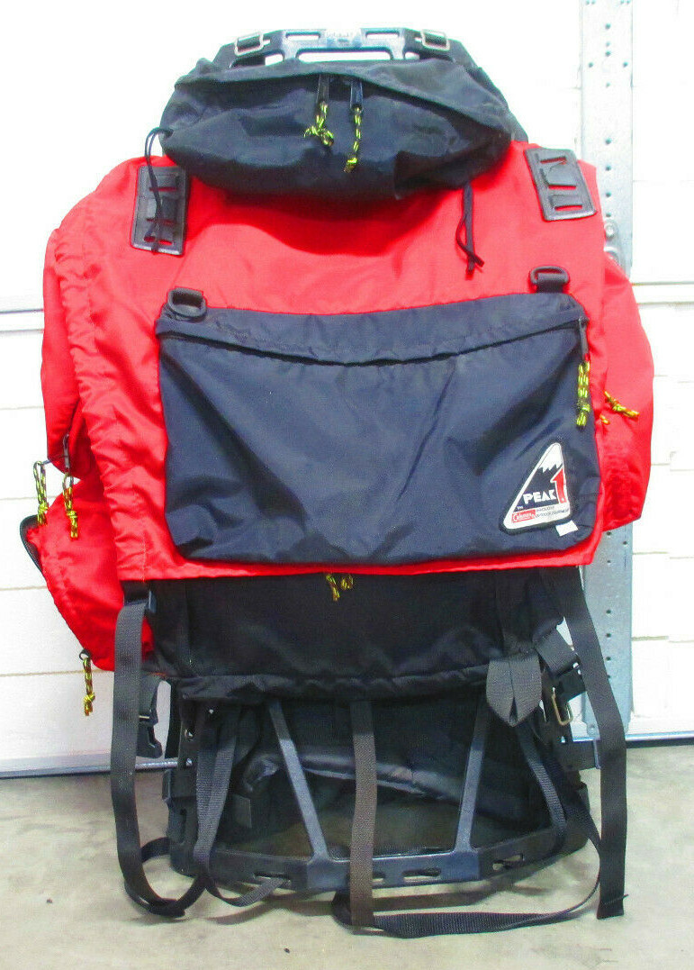 VINTAGE COLEMAN Peak 1 Red HIKING Lightweight External Frame Backpack