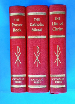 LIBRARY OF CATHOLIC DEVOTION Red Life of Christ,Catholic Missal, The Prayer Book