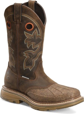 Pre-owned Double-h Boots Men's 13” Carols Workflex Composite Toe Waterproof Roper Work In Light Brow
