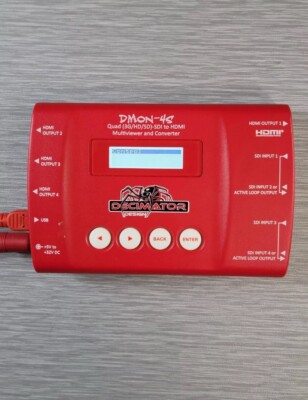 Decimator DMON-4S Quad (3G/HD/SD)-SDI to HDMI Multiviewer  Converter Red.