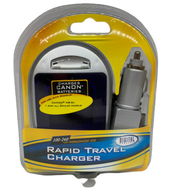 Digital Concepts Rapid Travel Charger For Canon NB-6L AC Plug & Car Cord CH-6L