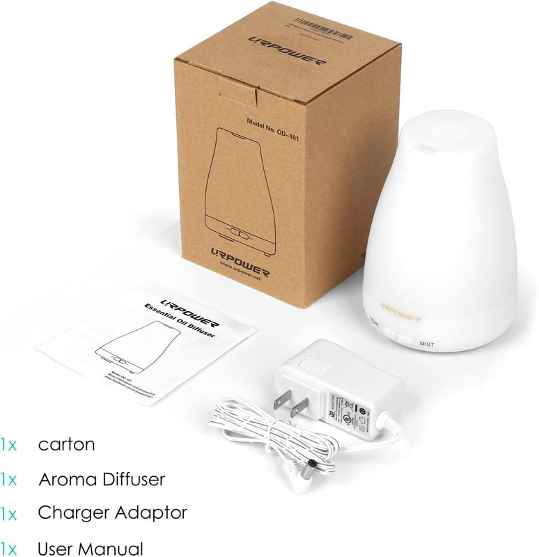 URPOWER 2Nd Version Essential Oil Diffusers,Aroma Essential Oil Cool Mist Humid