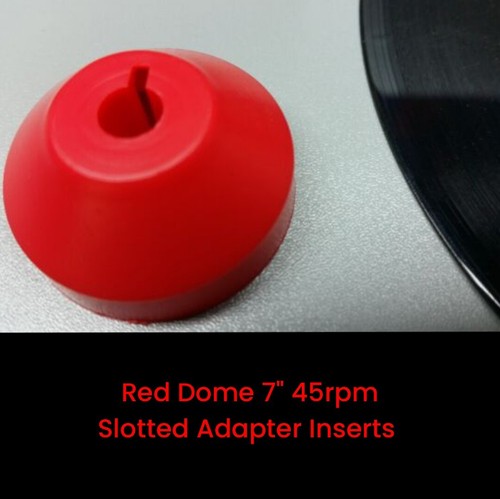 3 Plastic Dome Turntable Adapter Inserts for 7” 45rpm Vinyl Records with Slot