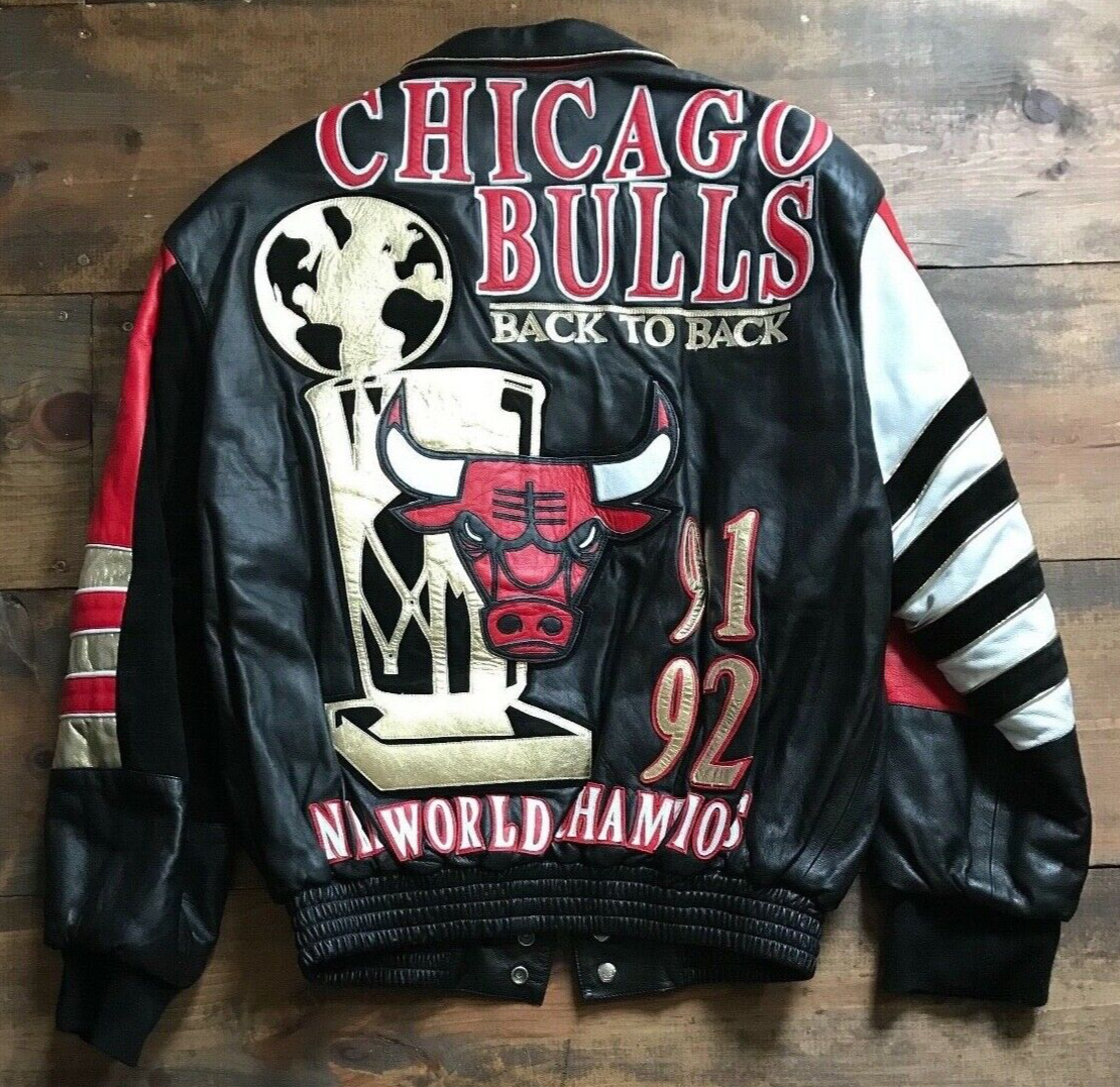 Leather & Suede Basketball Varsity Jacket chicago Bulls Size 