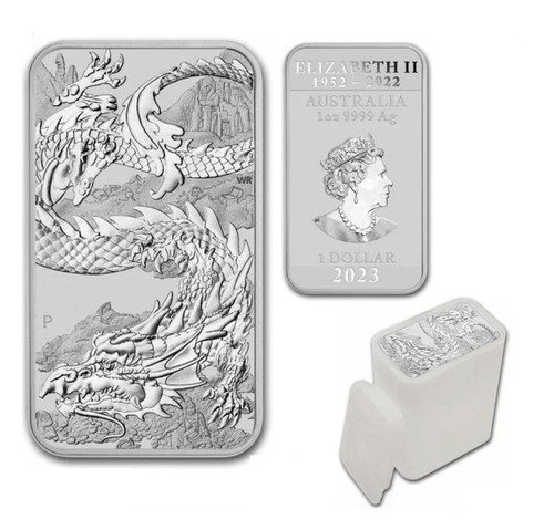 Silver Dragon Bar Rectangular Coin Tube Of 20
