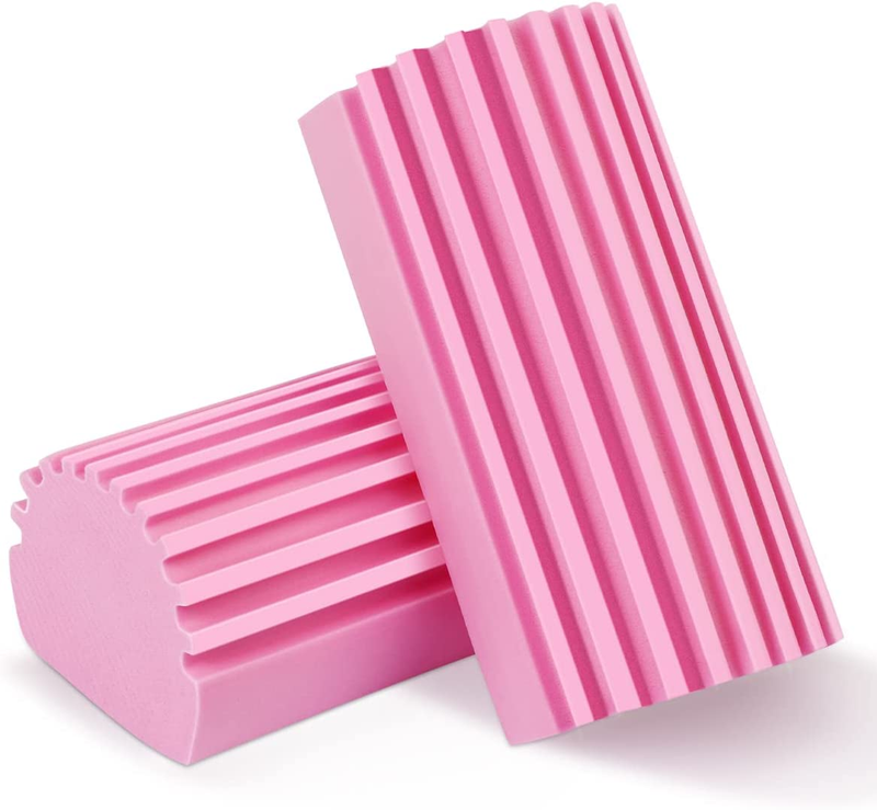 Damp Duster, 2-Pack Pink Magical Dust Cleaning Sponge Blind 