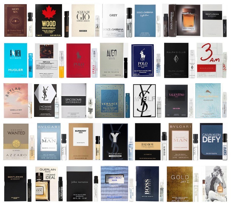 15 Men's Designer Cologne Sample Vials Set Travel Size New