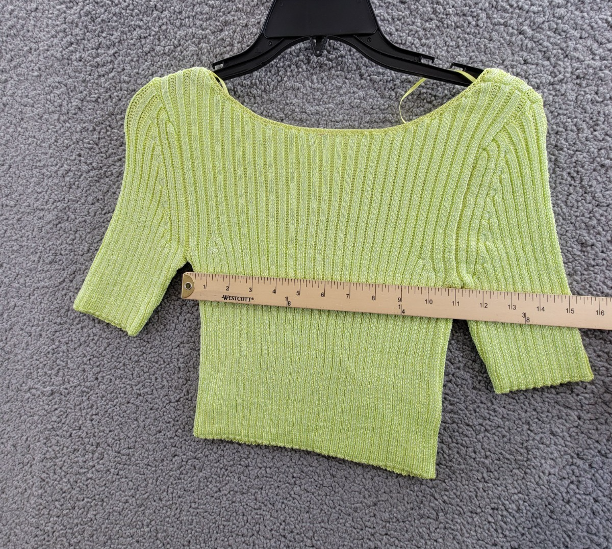 Free People San Lucas Pullover Crop Top Women's XS Sunny Lime Scoop Neckline - Picture 9 of 16