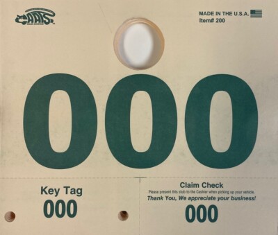  Service Dispatch Numbers Hang Tags Buff 3 Digit   Qty 1000 (V9)