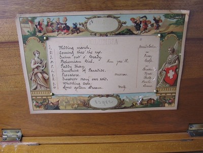 Antique Original 1884 Working Columbia Music Box in Cabinet~Plays 10 Songs