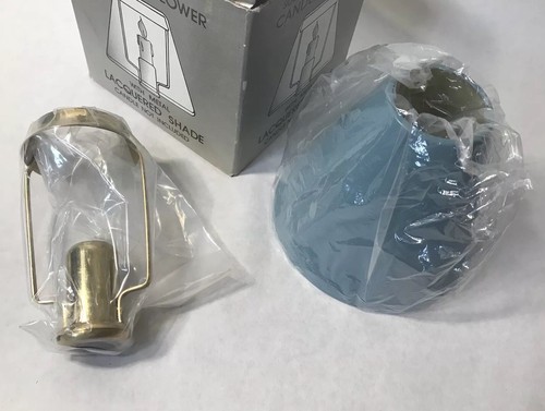 NIB Tomorrow’s Antique Solid Brass Lacquered Candle Follower W Shade 7/8” Candle