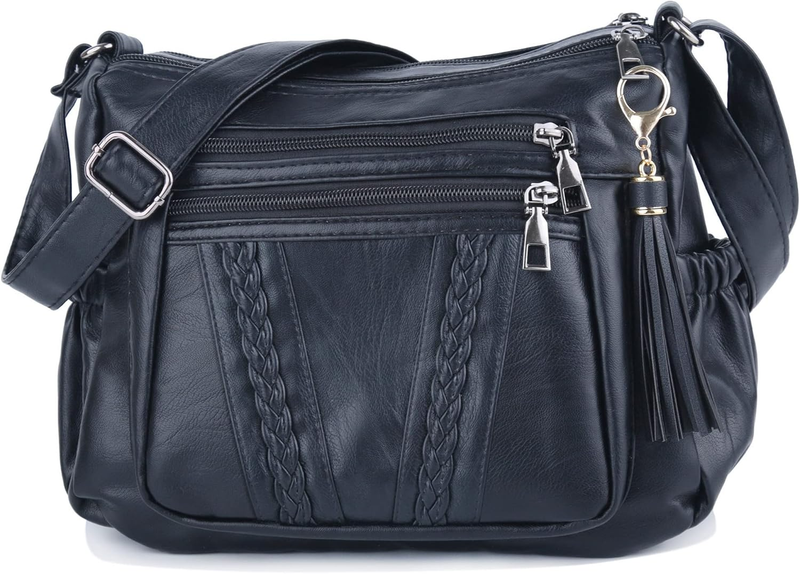 Crossbody Bags for Women Pocketbooks Soft PU Leather Purses and Handbags Multi P