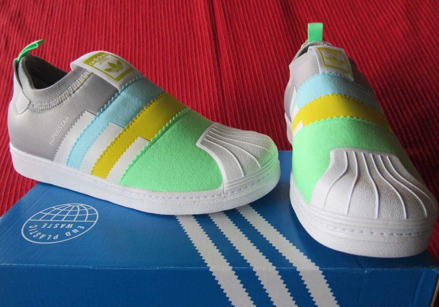 adidas Originals Superstar 360 Twist Slip-On Sneakers BIG Kids Size 3 Gray/Multi