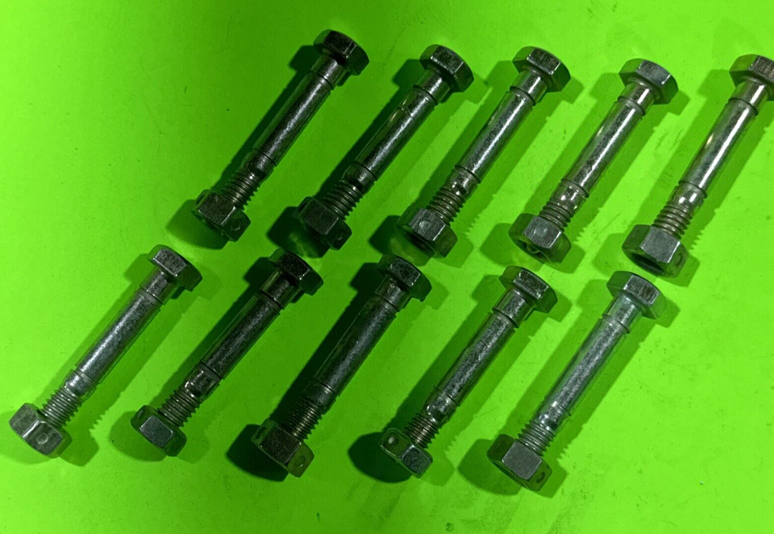 10 PACK SHEAR PINS & NUTS FOR ARIENS 510015, 51001500, FITS JOHN DEEERE AM122156