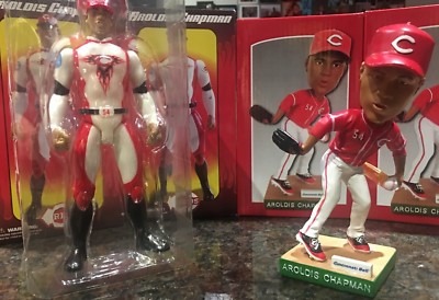 Cincinnati REDS AROLDIS CHAPMAN Bobblehead/Action Figure LOT SGA NIB (Yankees)